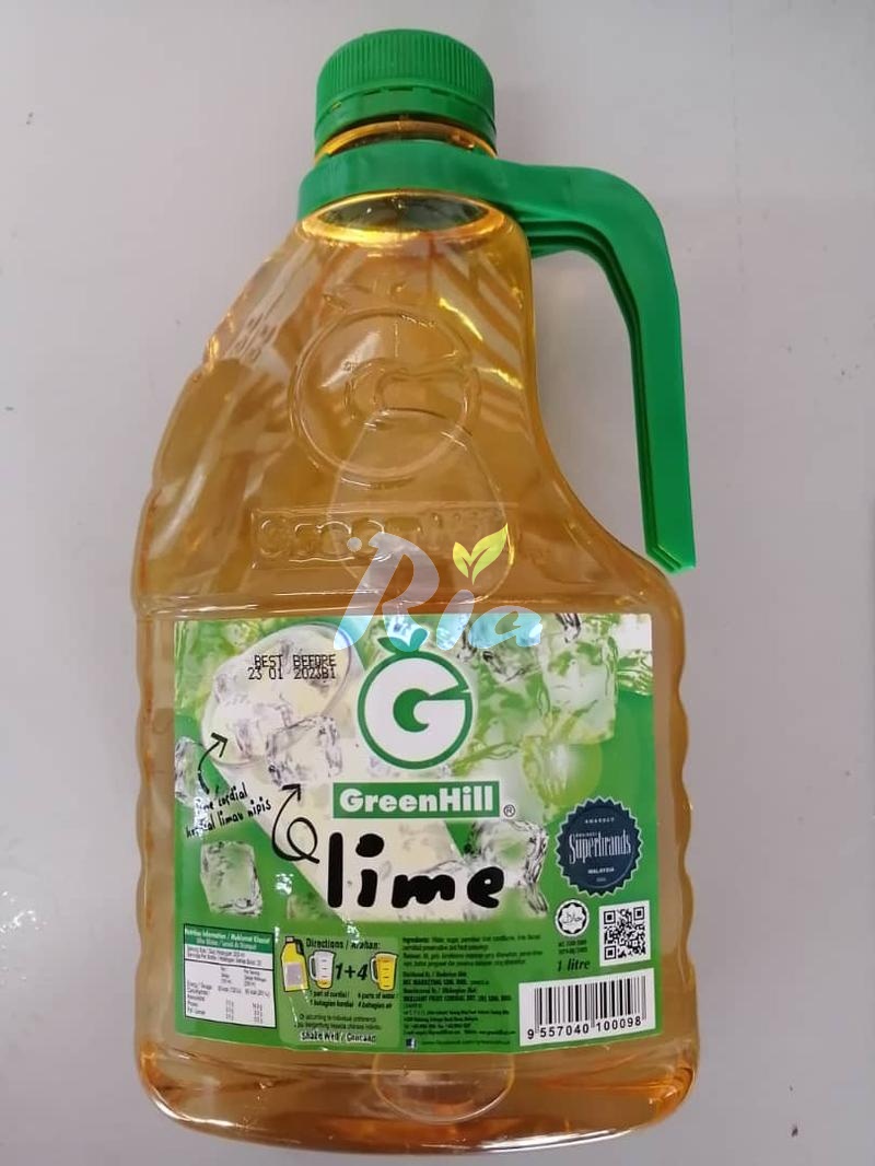 GREEN/H CORDIAL 1L LIME