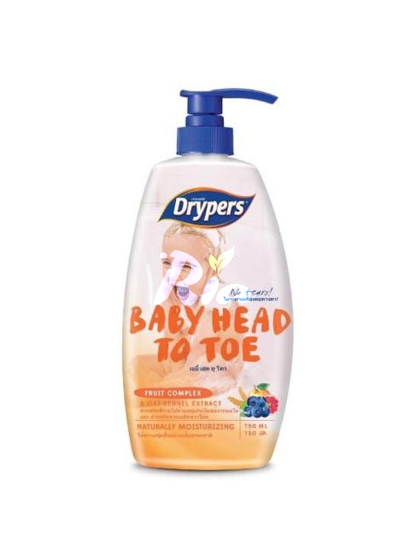 DRYPERS BABY HEAD TO TOE 750ML FRUIT COMPLE